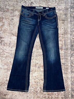 Buckle BKE Sabrina Bootcut Jeans Thick Stitch Dark Wash Size 29R